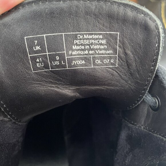 Dr Martens Persephone Black Patent Leather Look Ankle Heeled Boots Women Size 9 - Picture 9 of 12